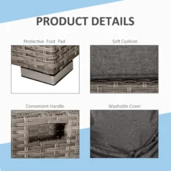 Outsunny Rattan Sofa Set 6 Seater 8 Piece - Grey -Günstiges Grün Ecke Geschäft rJu75617eecc294bf jpg