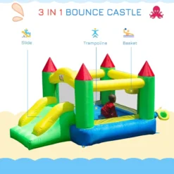 HOMCOM Bouncy Castle - Multi Colour -Günstiges Grün Ecke Geschäft reAa09180cb98978a jpg