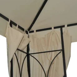Outsunny Metal Gazebo With Curtains 3 X 3m - Beige -Günstiges Grün Ecke Geschäft s1k3d6181942673d3 jpg