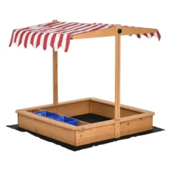 Outsunny Children's Wooden Sandbox With Cover - Wood -Günstiges Grün Ecke Geschäft s8pdaa17f7bd44a17 jpg