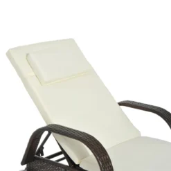 Outsunny Rattan Sun Lounger - Brown -Günstiges Grün Ecke Geschäft sdcd4d180ae19d076 jpg
