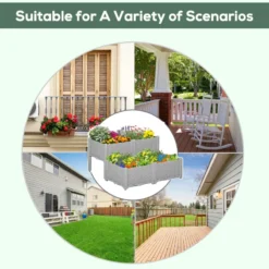 Outsunny Raised Bed Plastic Set Of 4 40x40x44cm - Grey -Günstiges Grün Ecke Geschäft sgM88c1859ffb36f2 jpg