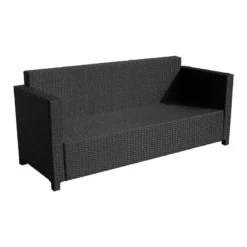 Outsunny Rattan Sofa 3 Seater - Black -Günstiges Grün Ecke Geschäft shDdaa181099f1b77 jpg