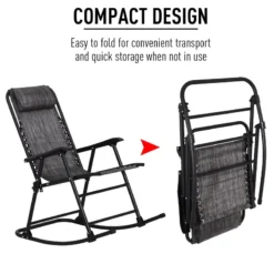 Outsunny Rocking Chair Folding - Grey -Günstiges Grün Ecke Geschäft sy0a0917f68a05c75 jpg