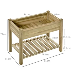 Outsunny Raised Garden Bed With Legs And Storage Shelf Elevated Wooden Planter Box -Günstiges Grün Ecke Geschäft tNBa6c17e2eb580b4