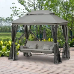 Outsunny Gazebo Swing Seat - Grey -Günstiges Grün Ecke Geschäft tNU6ff1859ac70b3d jpg