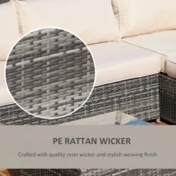 Outsunny Rattan Corner Sofa Set With Coffee Table - Beige -Günstiges Grün Ecke Geschäft tU188c17fc12b9ab6 jpg