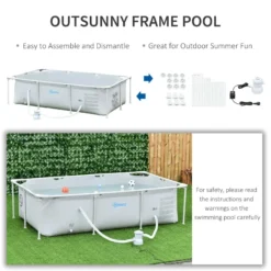 Outsunny Steel Frame Swimming Pool W/ Filter Pump And Reinforced Sidewalls Rust Resistant -Günstiges Grün Ecke Geschäft tg37561808eae3140 jpg