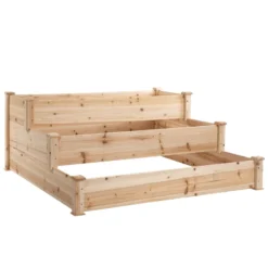 Outsunny Wooden Raised Bed 3-Tier Planter Kit Elevated Box Outdoor Stand -Günstiges Grün Ecke Geschäft uEZ98a185a3f24dc5