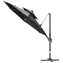 Outsunny Cantilever Banana Parasol With Solar Lights 3m - Dark Grey -Günstiges Grün Ecke Geschäft udpdaa1813d1402d2 jpg
