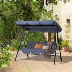 Outsunny Metal Swing Chair 3-Seater - Grey -Günstiges Grün Ecke Geschäft uft6ff1859a999b2b jpg