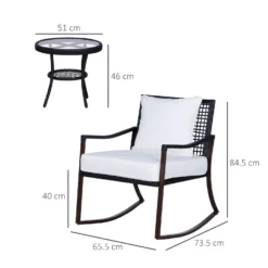 Outsunny-Rattan Rocking Chair Set -Günstiges Grün Ecke Geschäft ul7a1217eecc2a014