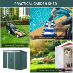Outsunny Metal Garden Shed 260L X 133W X 200Hcm - Green -Günstiges Grün Ecke Geschäft vE288c18746d3c0b0 jpg