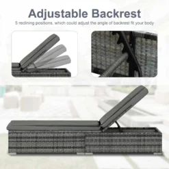 Outsunny Rattan Reclining Lounger - Grey -Günstiges Grün Ecke Geschäft vW988c17eecc29e19 jpg 12c663ef 6c1d 4476 8448 d36d3cba86b4