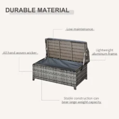 Outsunny Rattan Storage Bench Grey -Günstiges Grün Ecke Geschäft vZfb1017eecc29dcc