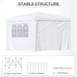 Outsunny Gazebo 2.95 M X 2.95 M - White -Günstiges Grün Ecke Geschäft vbxd4d185156050d4 jpg
