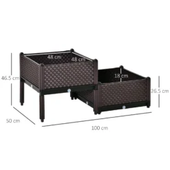 Outsunny 2-Piece Raised Garden Bed Planter Box Brown -Günstiges Grün Ecke Geschäft vcJa1217edc659cf3 dcd71125 0282 4be6 80fc 07a73c3fce6a
