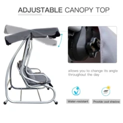 Outsunny Swing Seat 3 Seater - Grey -Günstiges Grün Ecke Geschäft wQNa091859afdf2a2 jpg