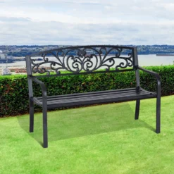 Outsunny Garden Bench - Black -Günstiges Grün Ecke Geschäft wdC45c17dc18a3918 e367a3f7 acc4 436b 99cc fefb2e039098