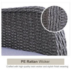 Outsunny Garden Sofa Chair & Stool With Table Set - Grey -Günstiges Grün Ecke Geschäft wnp88c17eecc2916a jpg