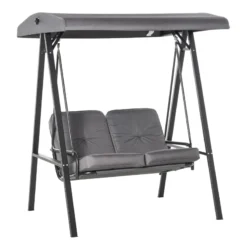 Outsunny- Cushioned Swing Chair With Canopy - Grey