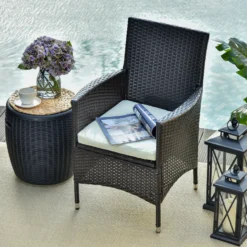 Outsunny Rattan Dining Chair Set - Dark Coffee -Günstiges Grün Ecke Geschäft xxha0917eecc2a175