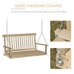Outsunny-2 Seater Hanging Swing Bench - Wood -Günstiges Grün Ecke Geschäft yCqbe917dc1c12c72
