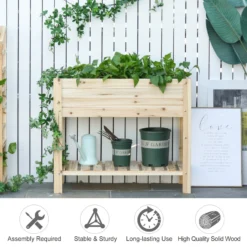 Outsunny Wooden Raised Plant Stand 100 X 40 X 84cm -Günstiges Grün Ecke Geschäft z8i28217dc5e731f3 9ac04869 312f 4d59 82ed d0e1d2fe5d38