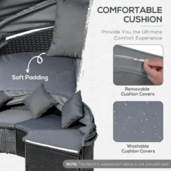 Outsunny Garden Daybed With Adjustable Table - Black -Günstiges Grün Ecke Geschäft zBv88c180df2b0f52 jpg