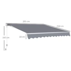 Outsunny Wall Mounted Sun Shade 2.95 X 2.5m - Grey -Günstiges Grün Ecke Geschäft zCma121815bbb6042 jpg