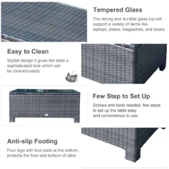 Outsunny Rattan Coffee Table - Brown -Günstiges Grün Ecke Geschäft ziNb1017eecc2a710