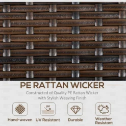 Outsunny Rattan Sofa Sets With Footstool - Brown -Günstiges Grün Ecke Geschäft zwwa091818b352c20 jpg